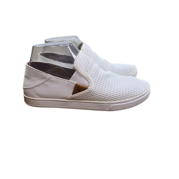 Olukai Pehuea White Slip On Loafers Sneakers - Picture 1 of 14